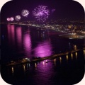 Fuochi d'artificio in contemporanea su tutta la Riviera
